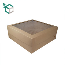 Caja de empaquetado de papel para Cupcake Cake Box con ventana de plástico transparente PET